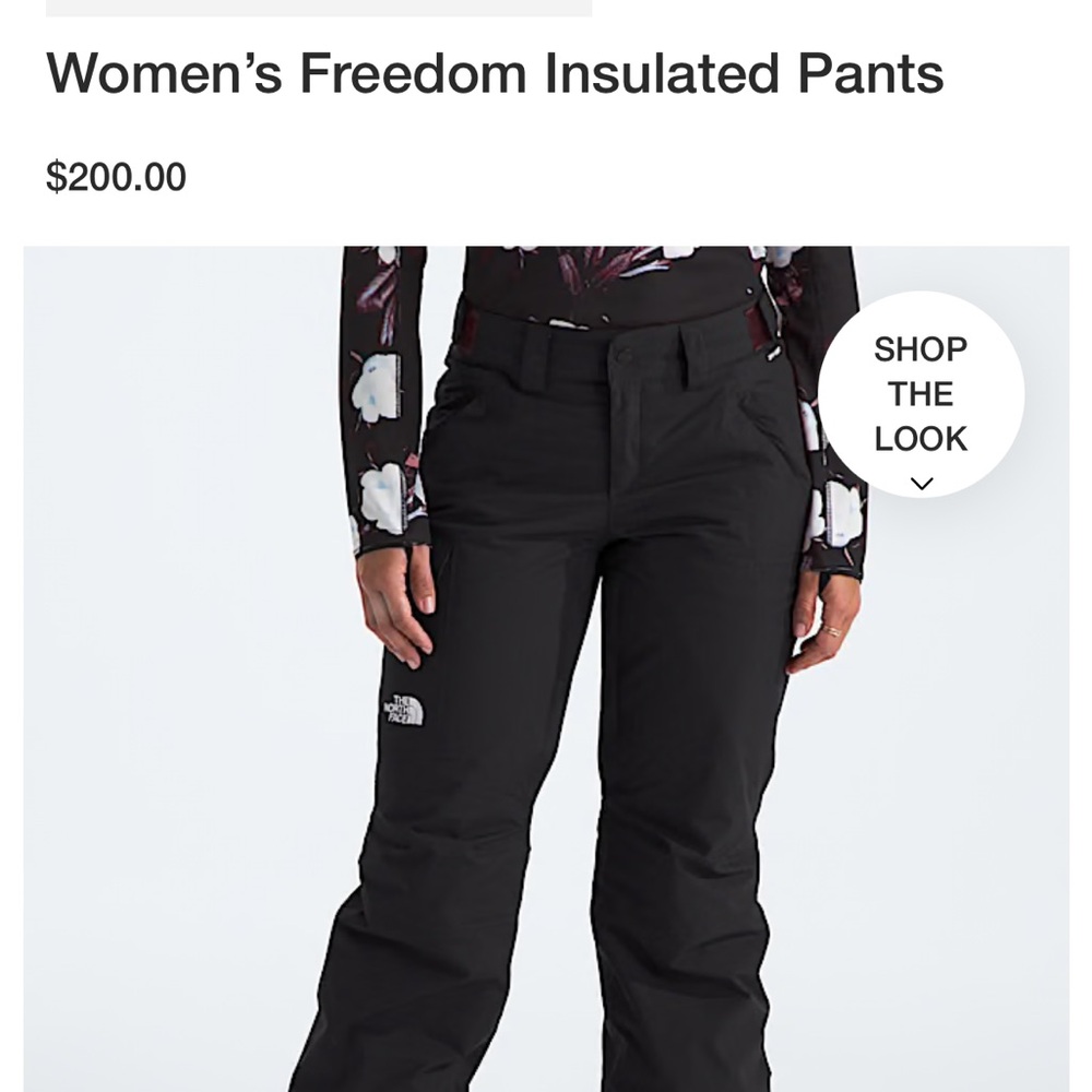 The North Face Women's Black Freedom Insulated snow Pants - XL TALL